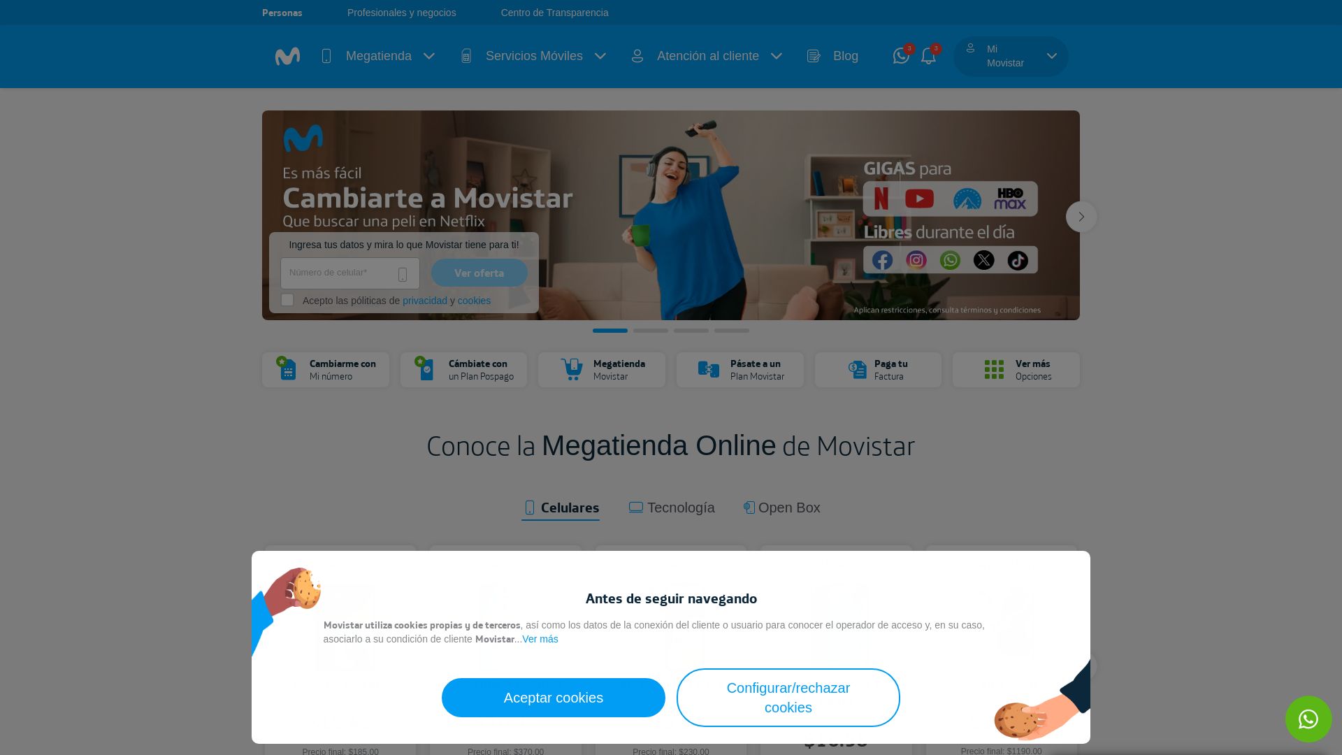 Website status movistar.com.ec is   ONLINE