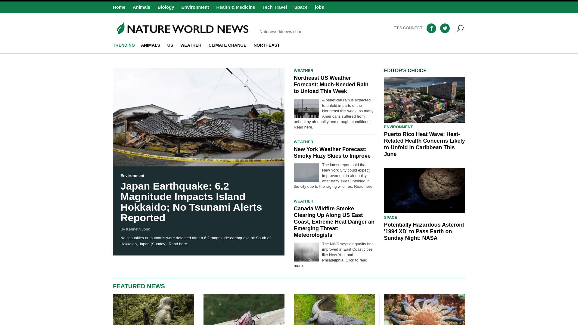 Website status natureworldnews.com is   ONLINE