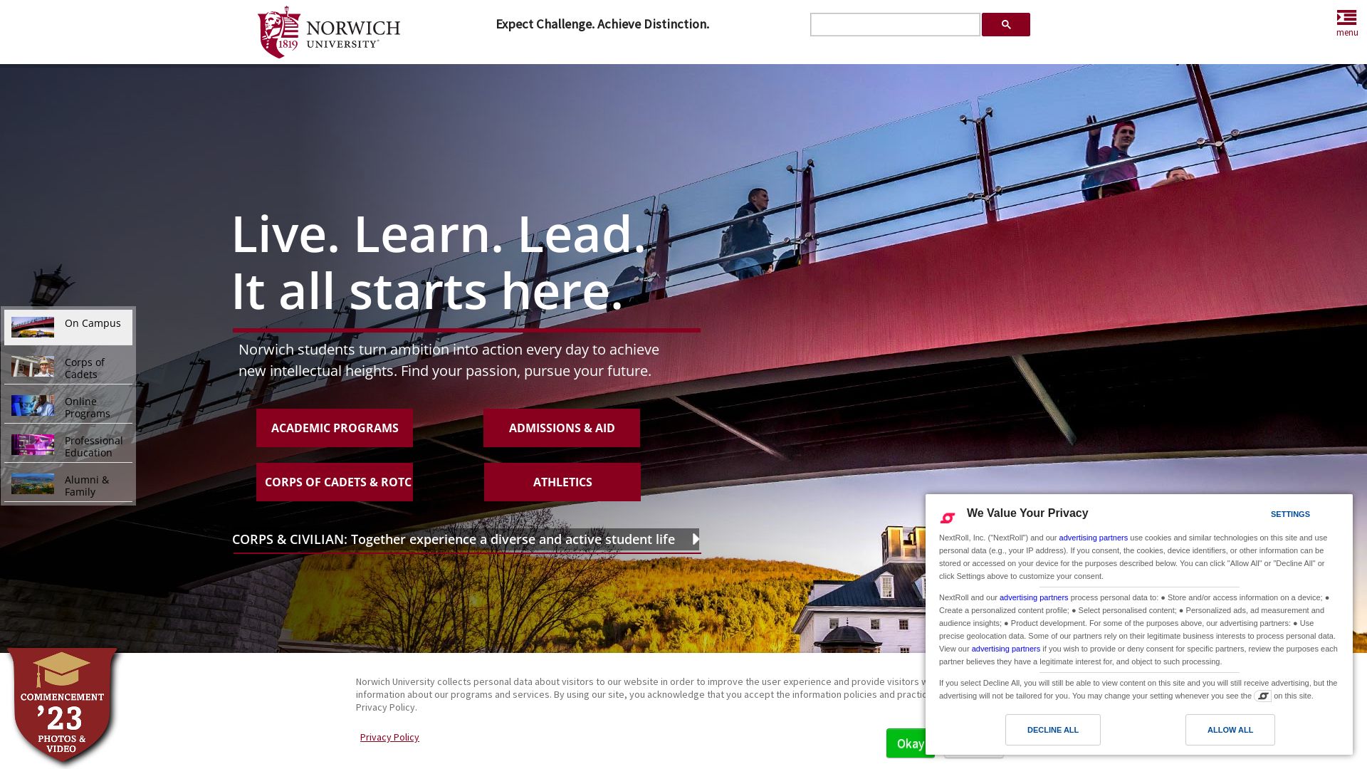 Website status norwich.edu is   ONLINE