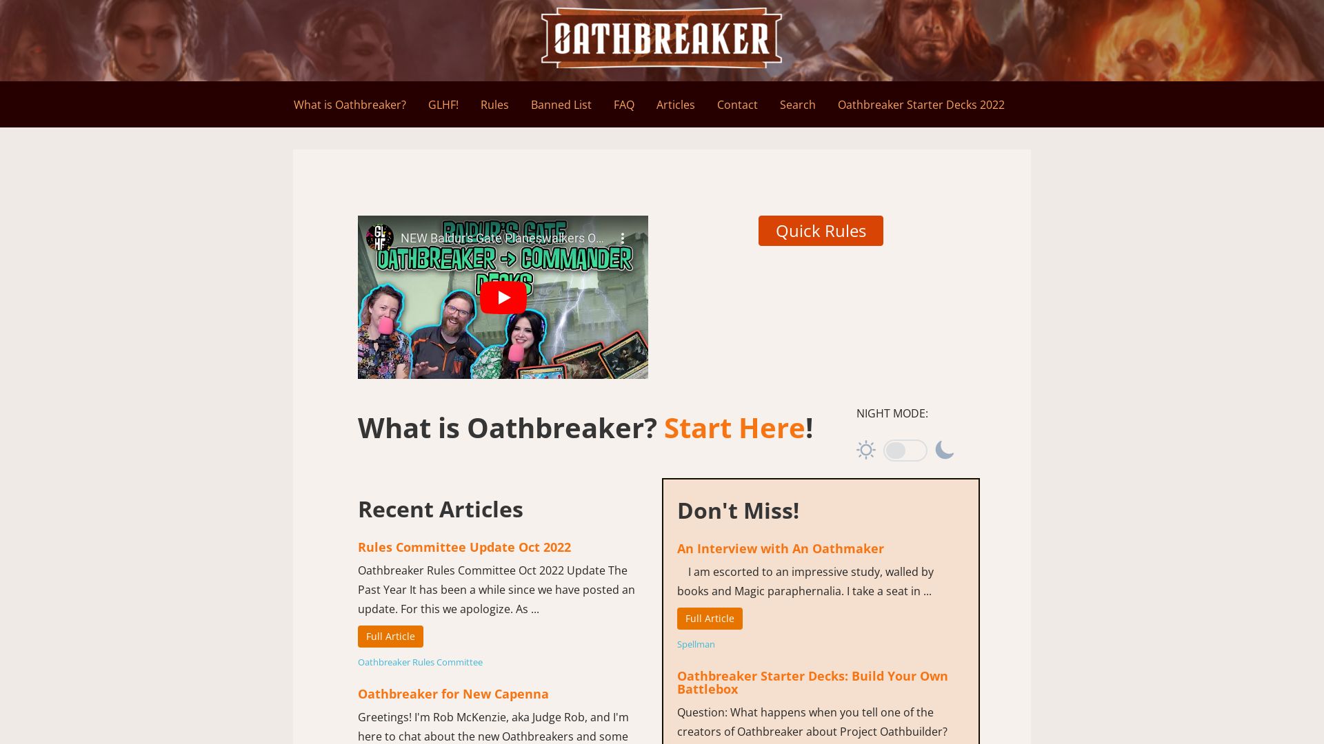Website status oathbreakermtg.org is   ONLINE