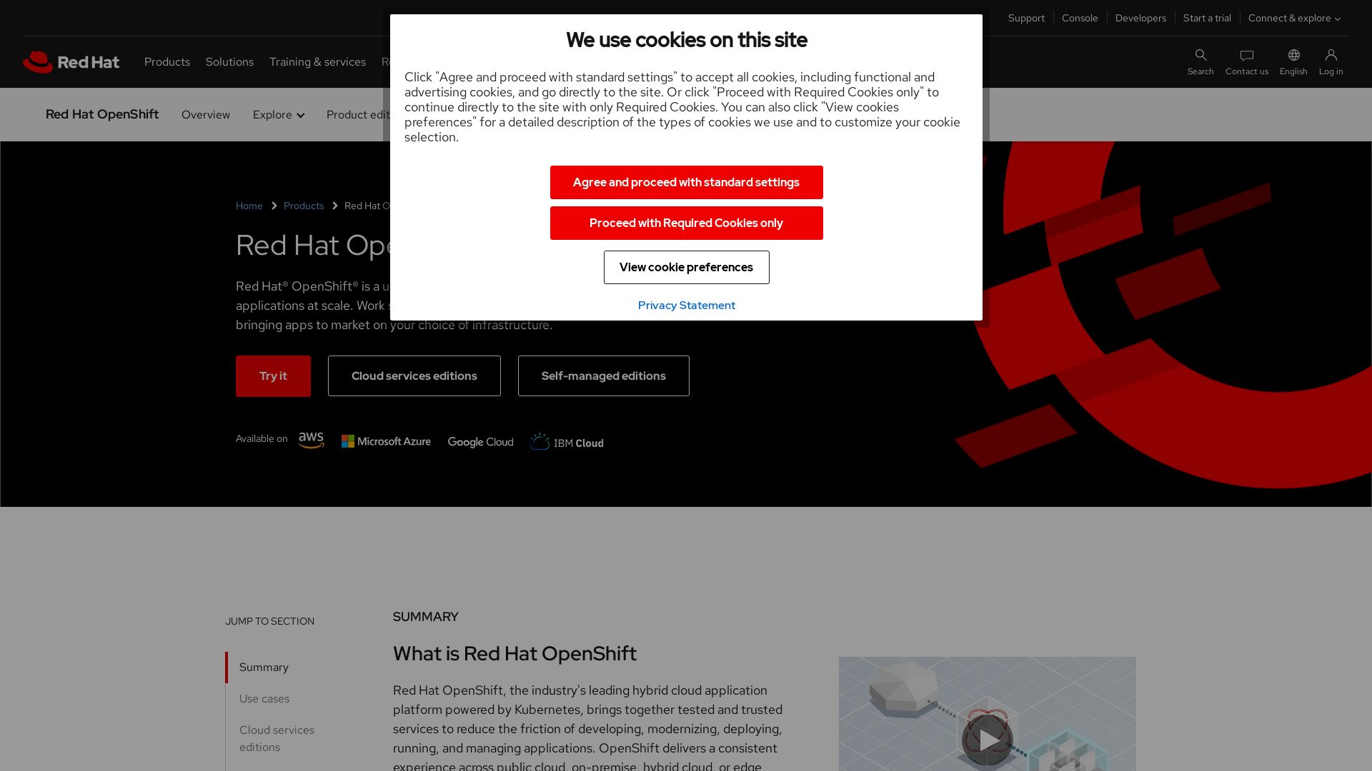 Website status openshift.com is   ONLINE