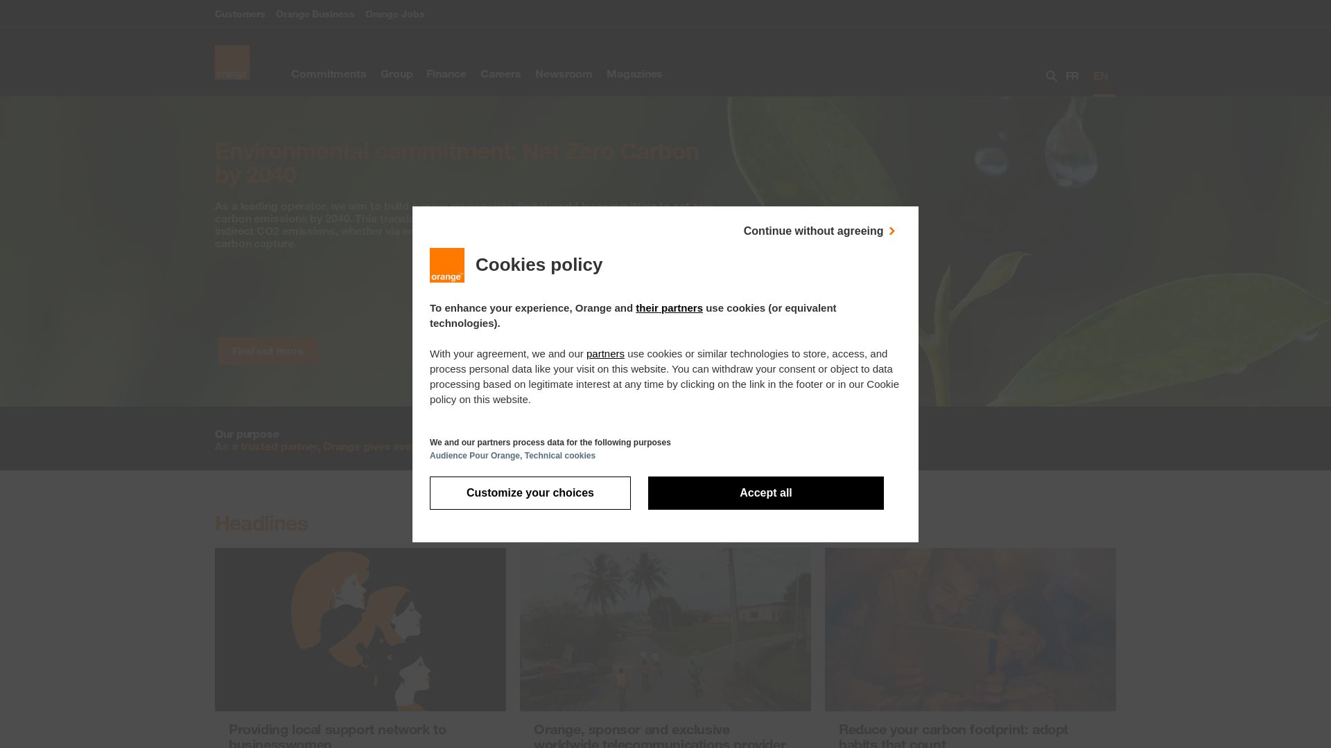 Website status orange.com is   ONLINE