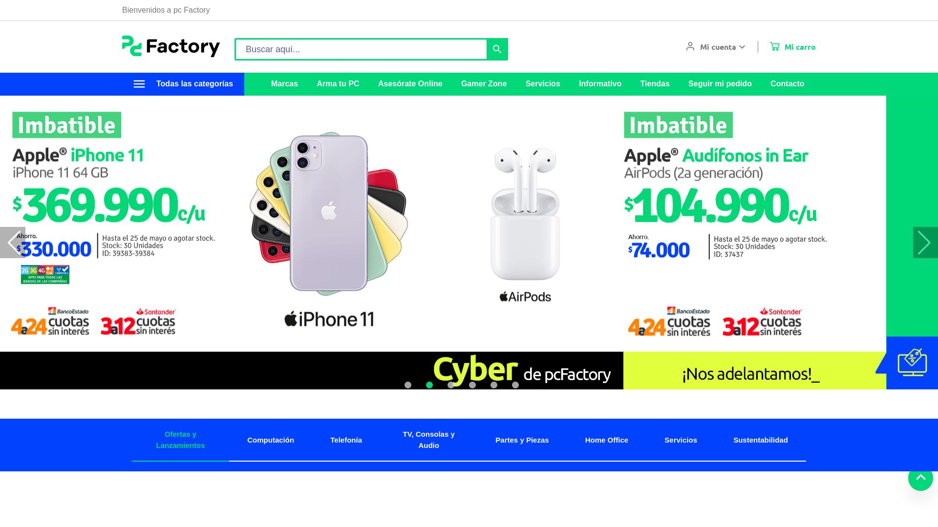 Website status pcfactory.cl is   ONLINE