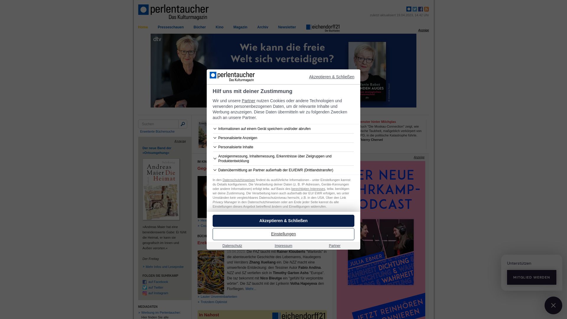 Website status perlentaucher.de is   ONLINE
