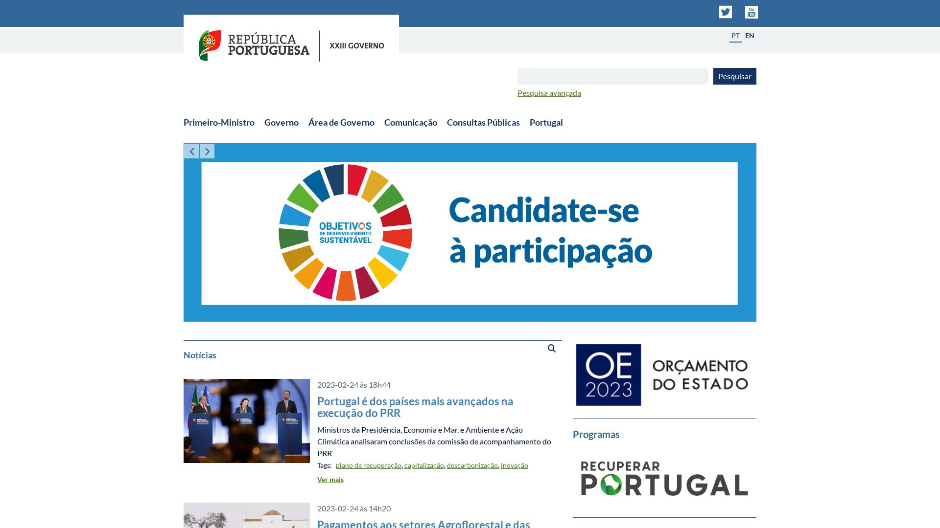 Website status portugal.gov.pt is   ONLINE