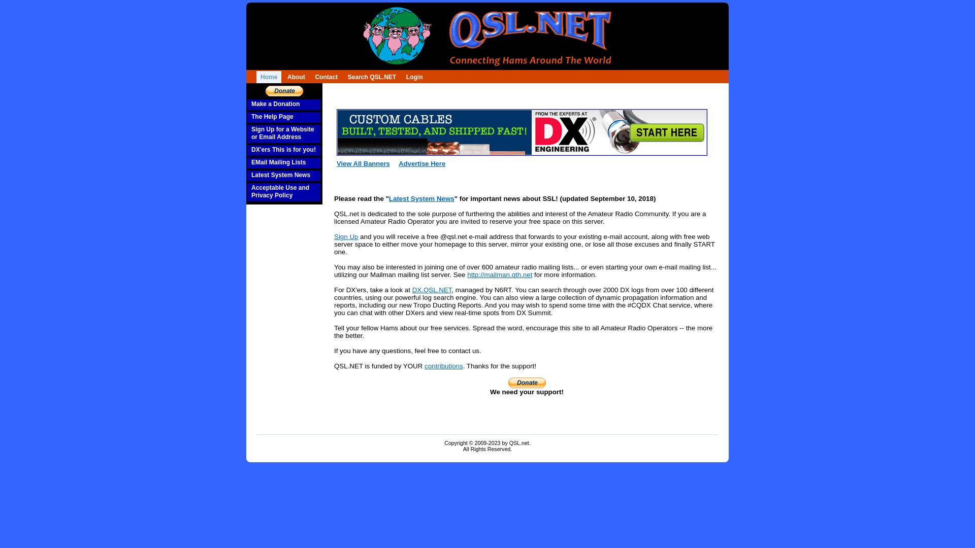 Website status qsl.net is   ONLINE