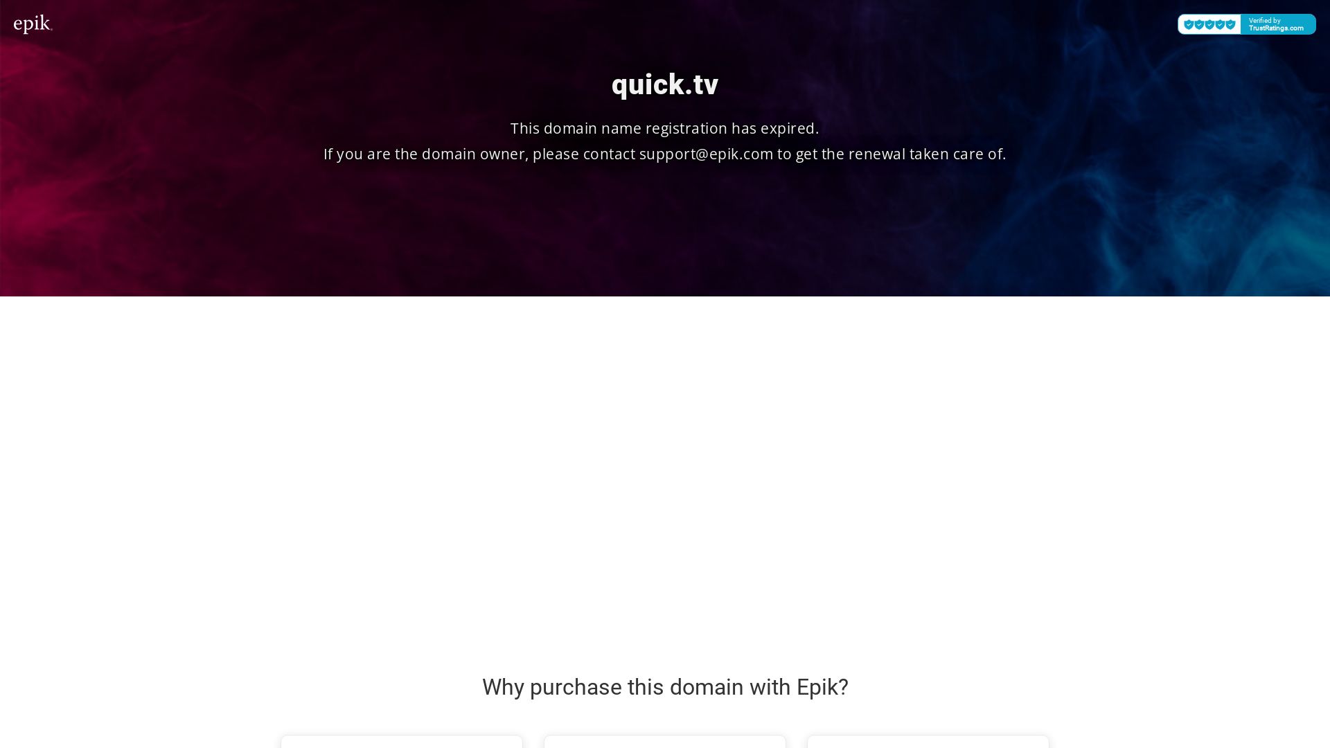Website status quick.tv is   ONLINE