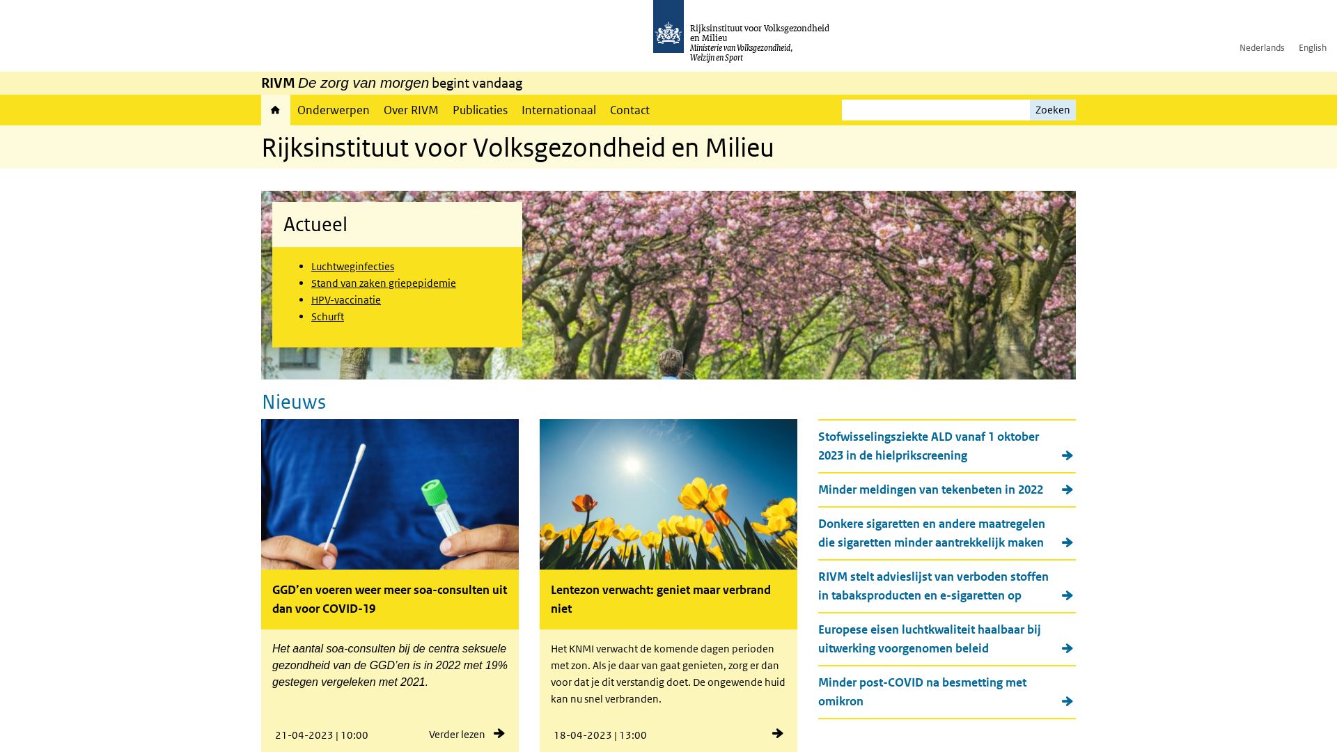 Website status rivm.nl is   ONLINE