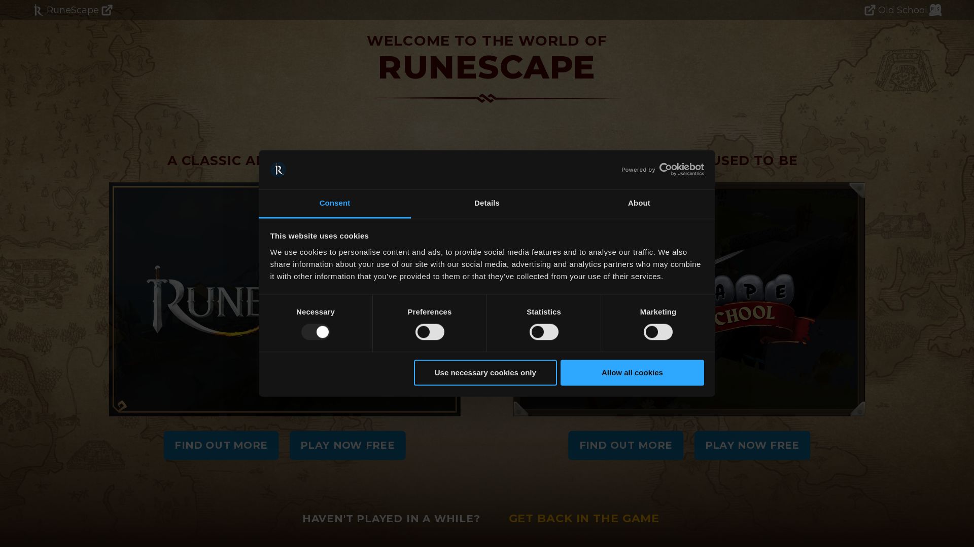 Website status runescape.com is   ONLINE