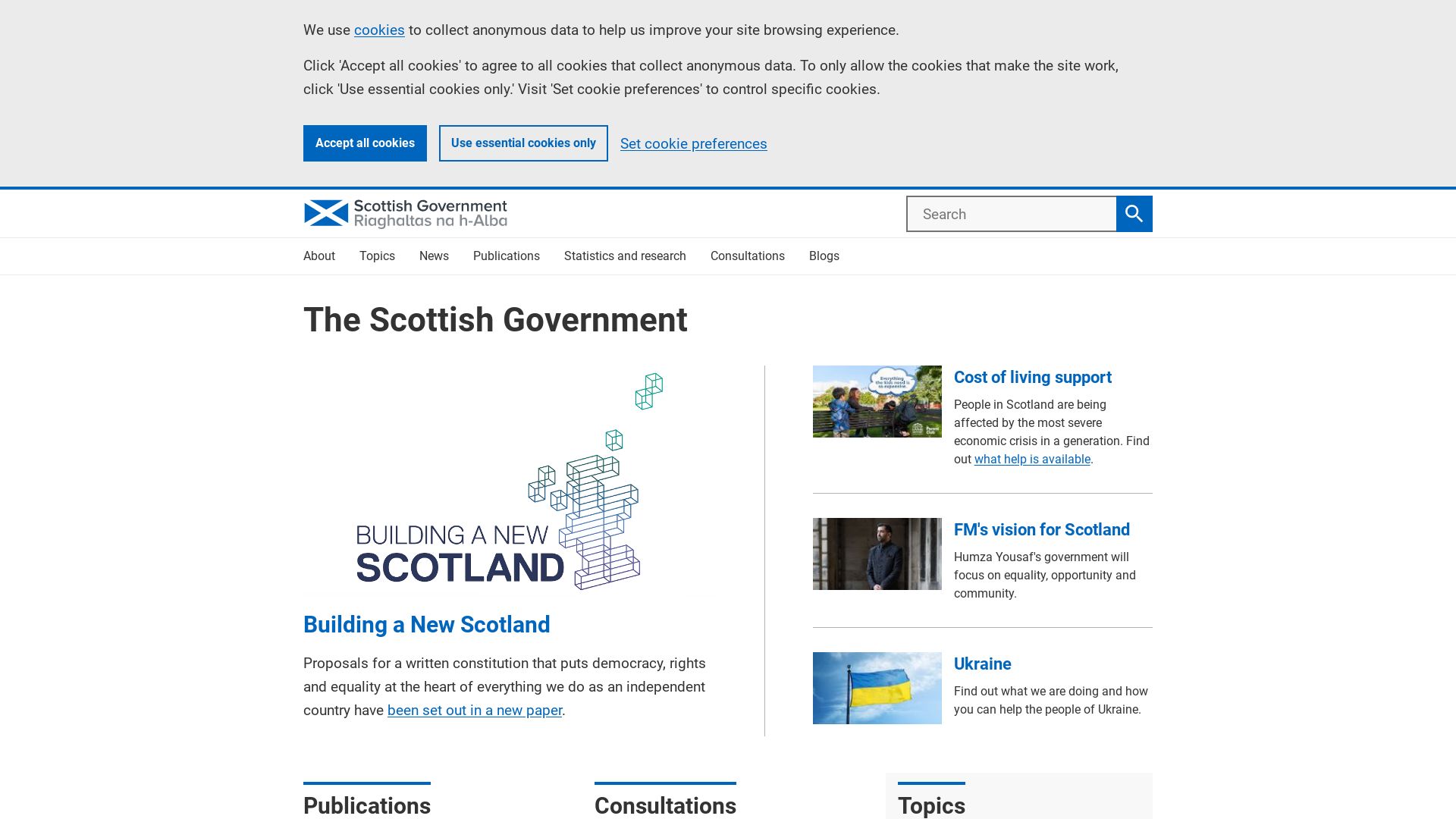 Website status scotland.gov.uk is   ONLINE