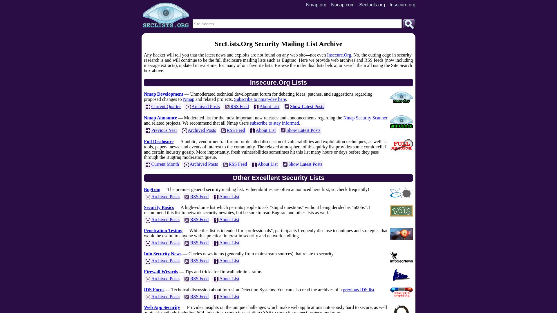 Website status seclists.org is   ONLINE