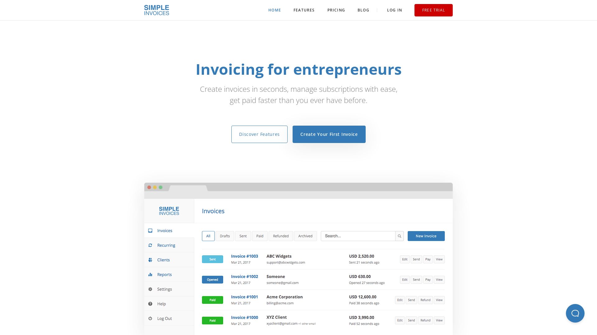 Website status simpleinvoices.io is   ONLINE
