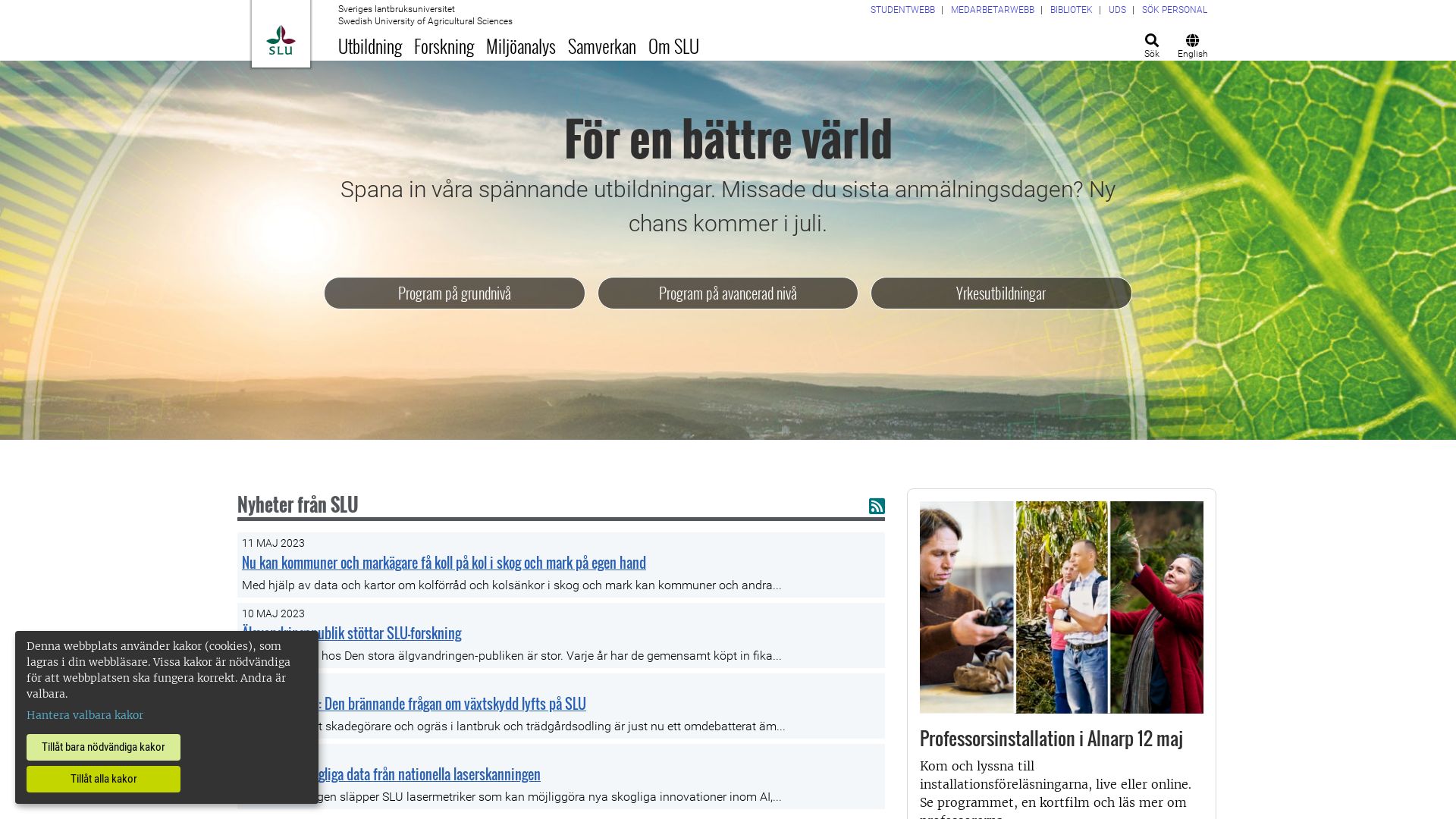 Website status slu.se is   ONLINE
