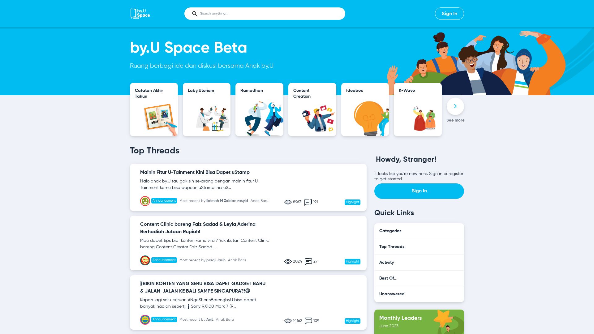 Website status space.byu.id is   ONLINE