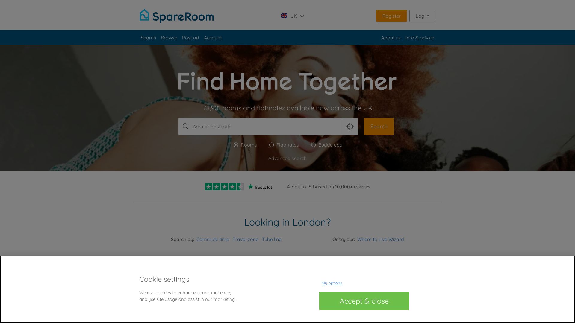 Website status spareroom.co.uk is   ONLINE