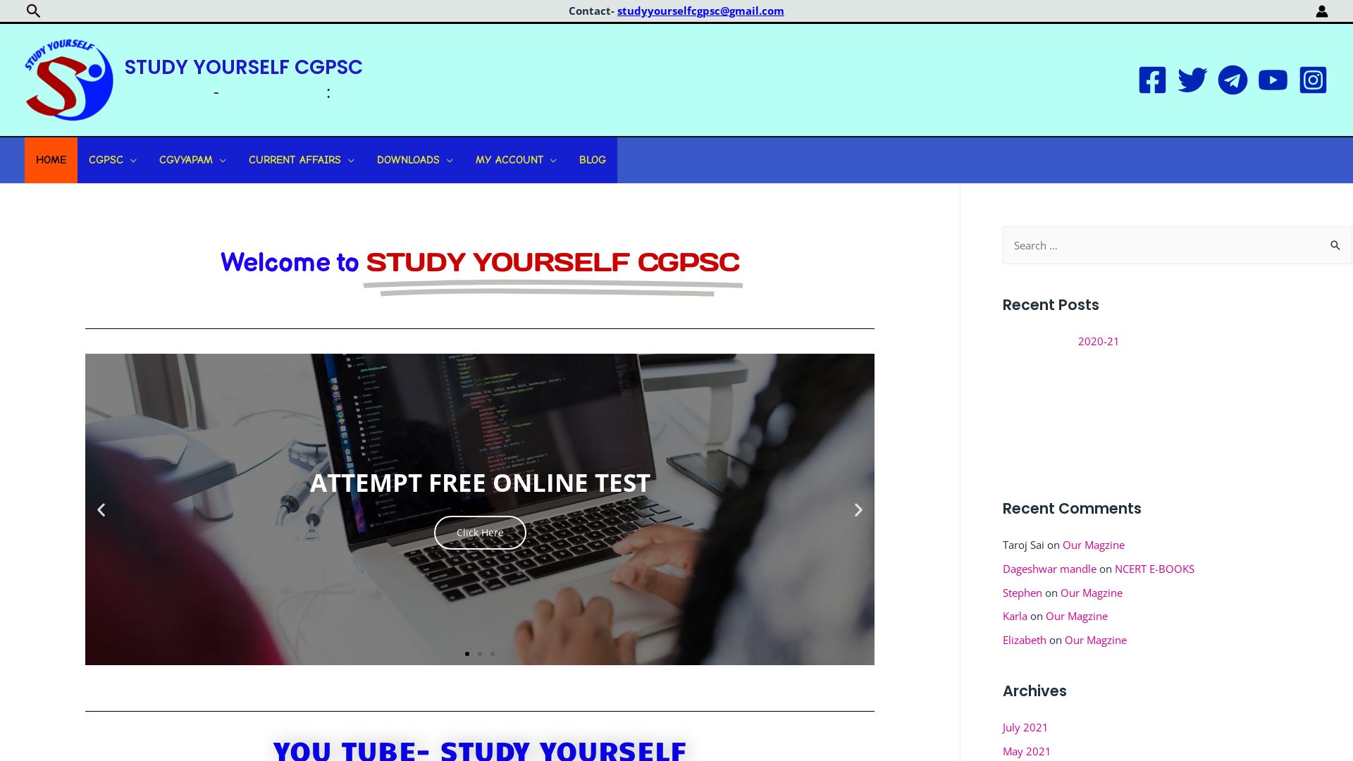 Website status studyyourselfcgpsc.in is   ONLINE
