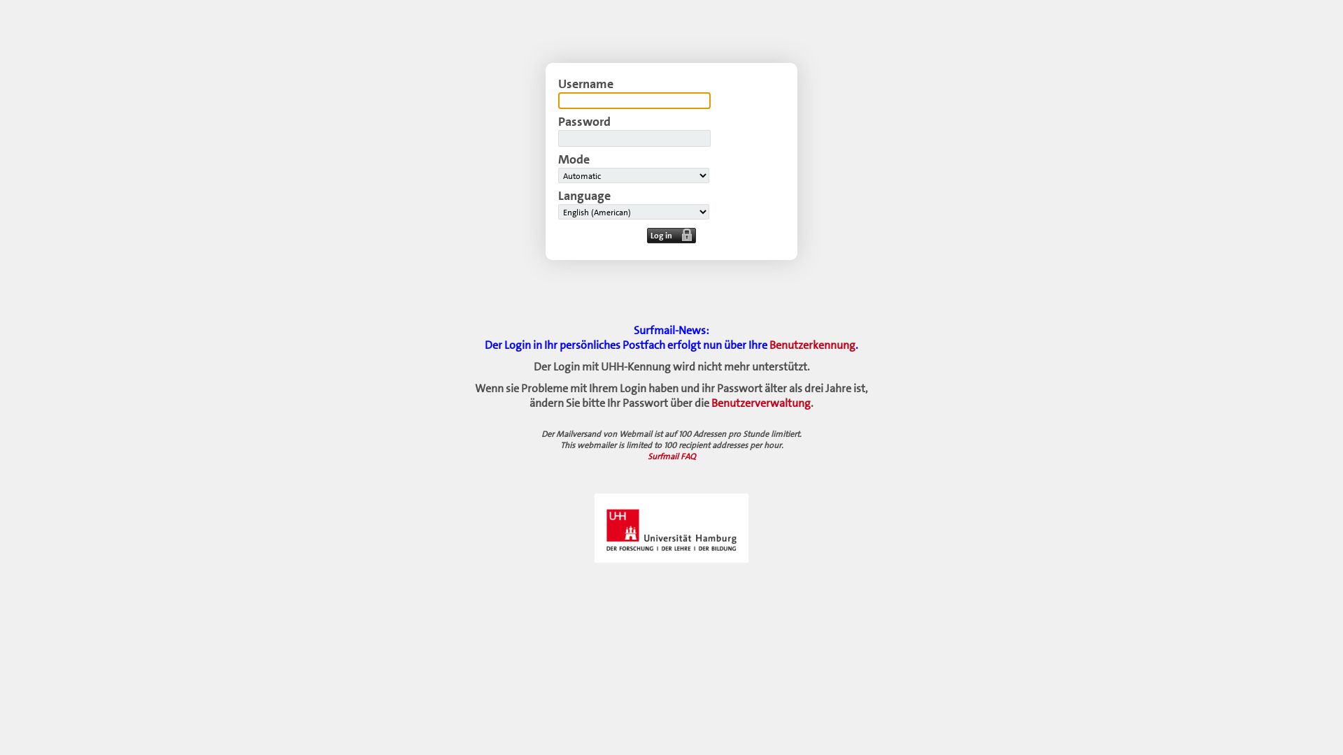 Website status surfmail.rrz.uni-hamburg.de is   ONLINE