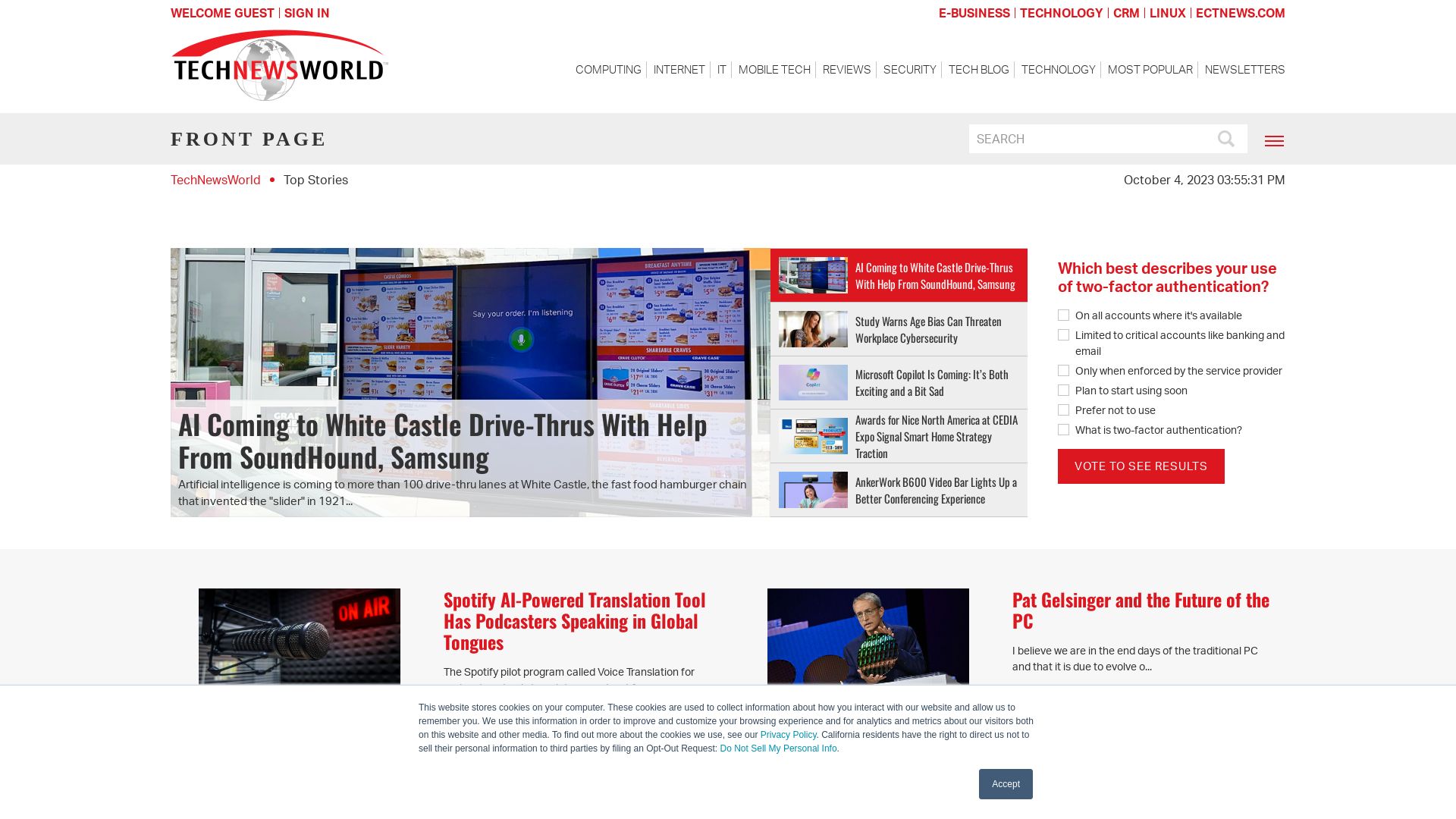 Website status technewsworld.com is   ONLINE