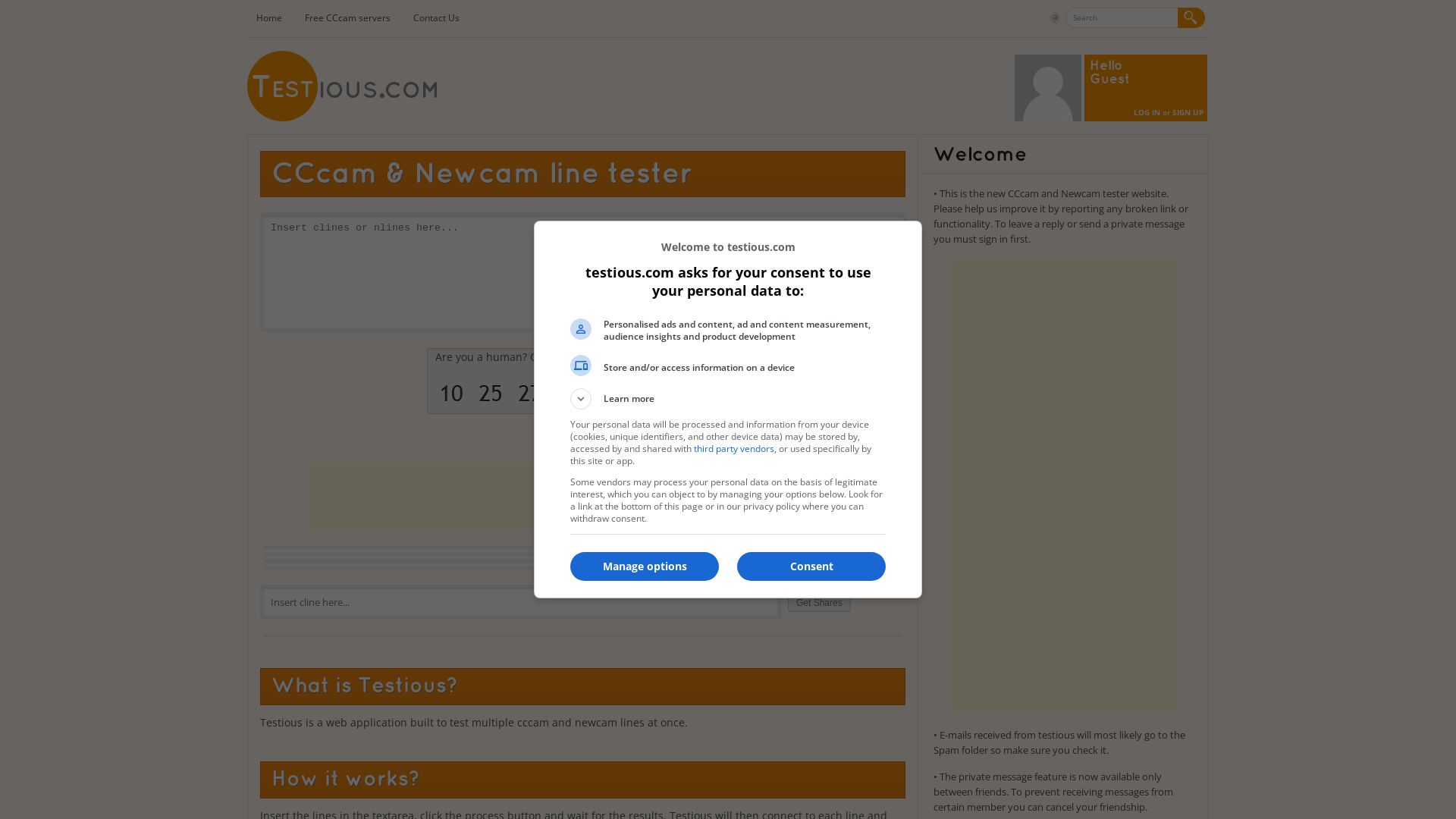 Website status testious.com is   ONLINE