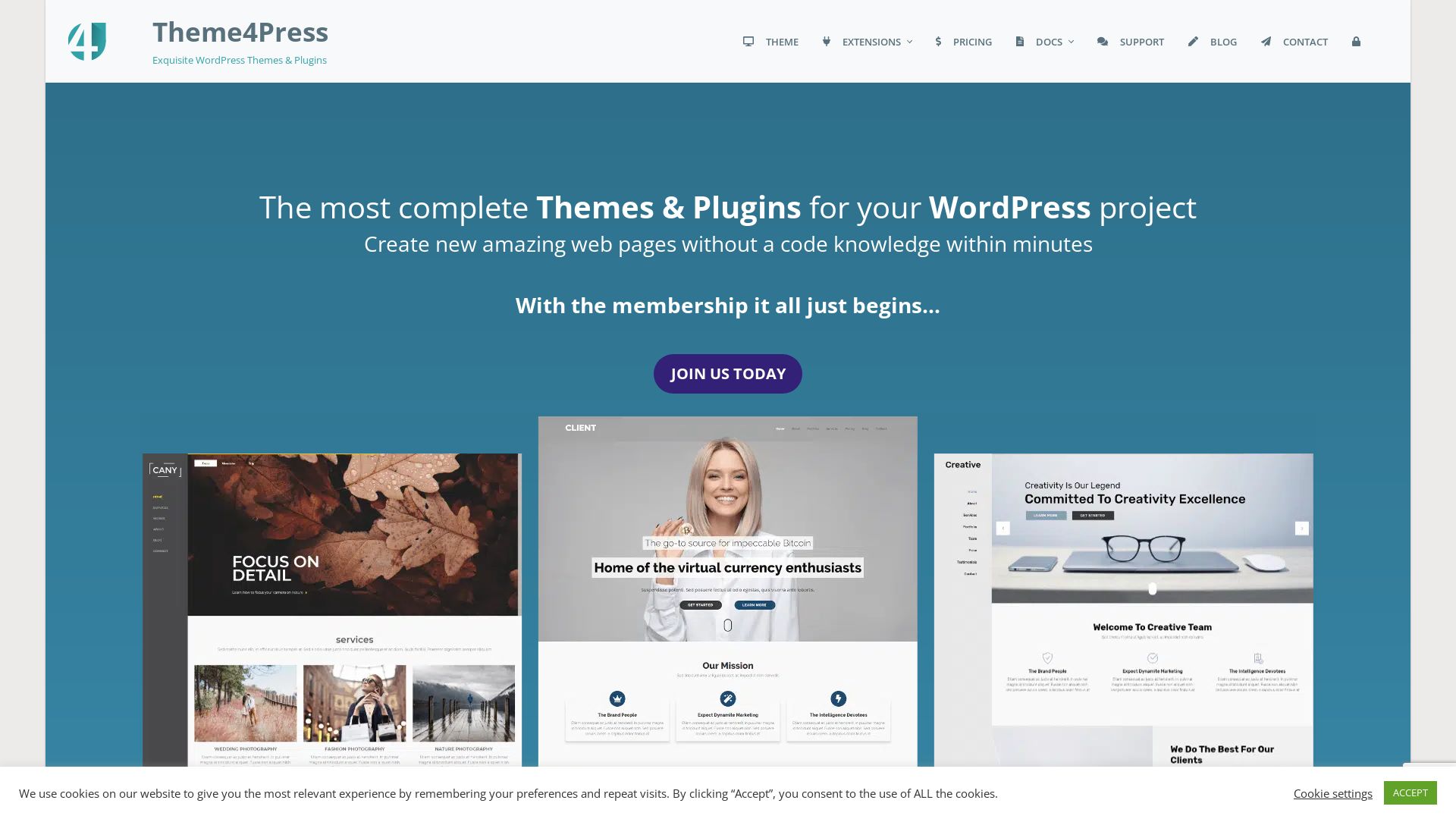 Website status theme4press.com is   ONLINE