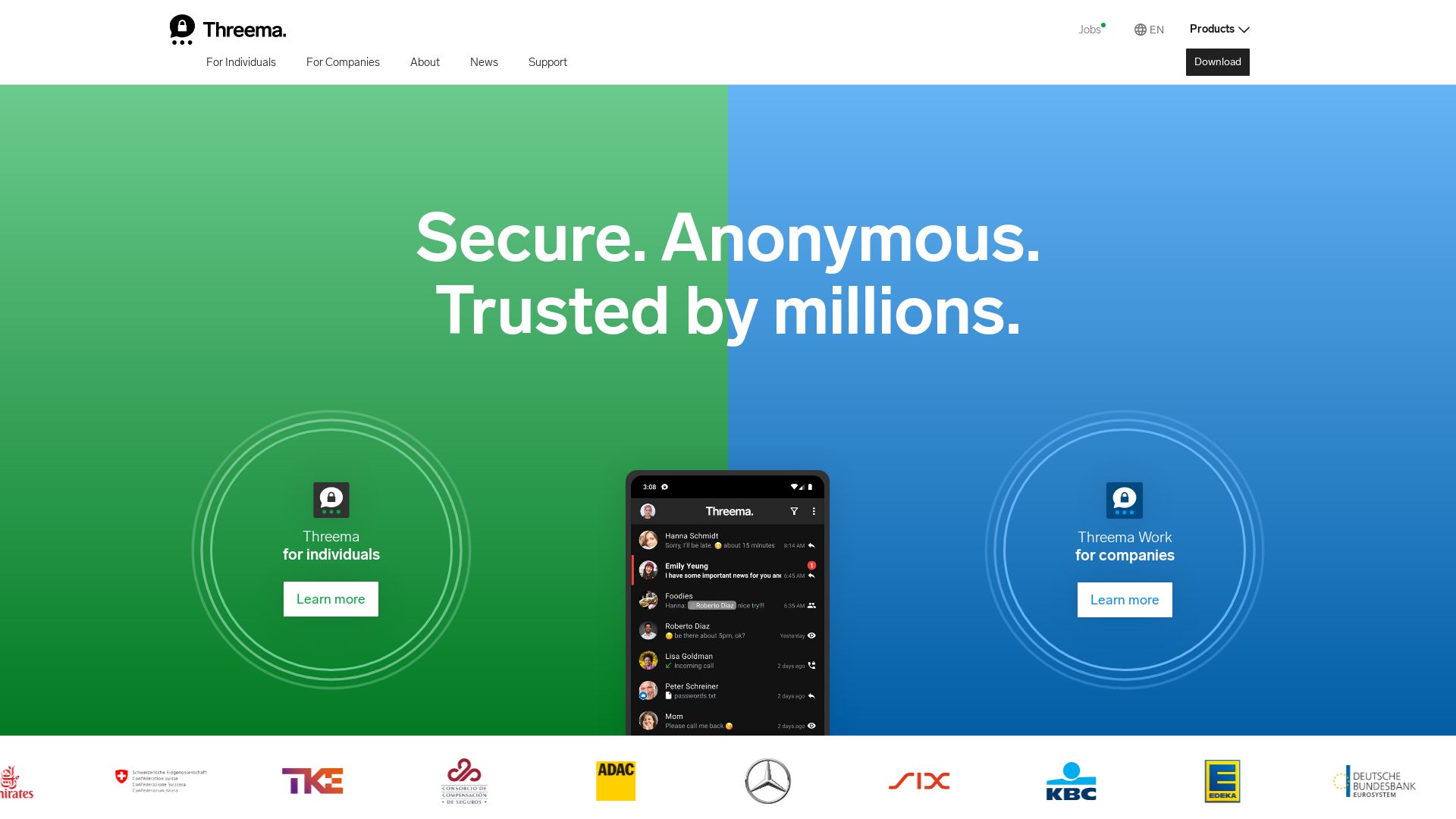 Website status threema.ch is   ONLINE