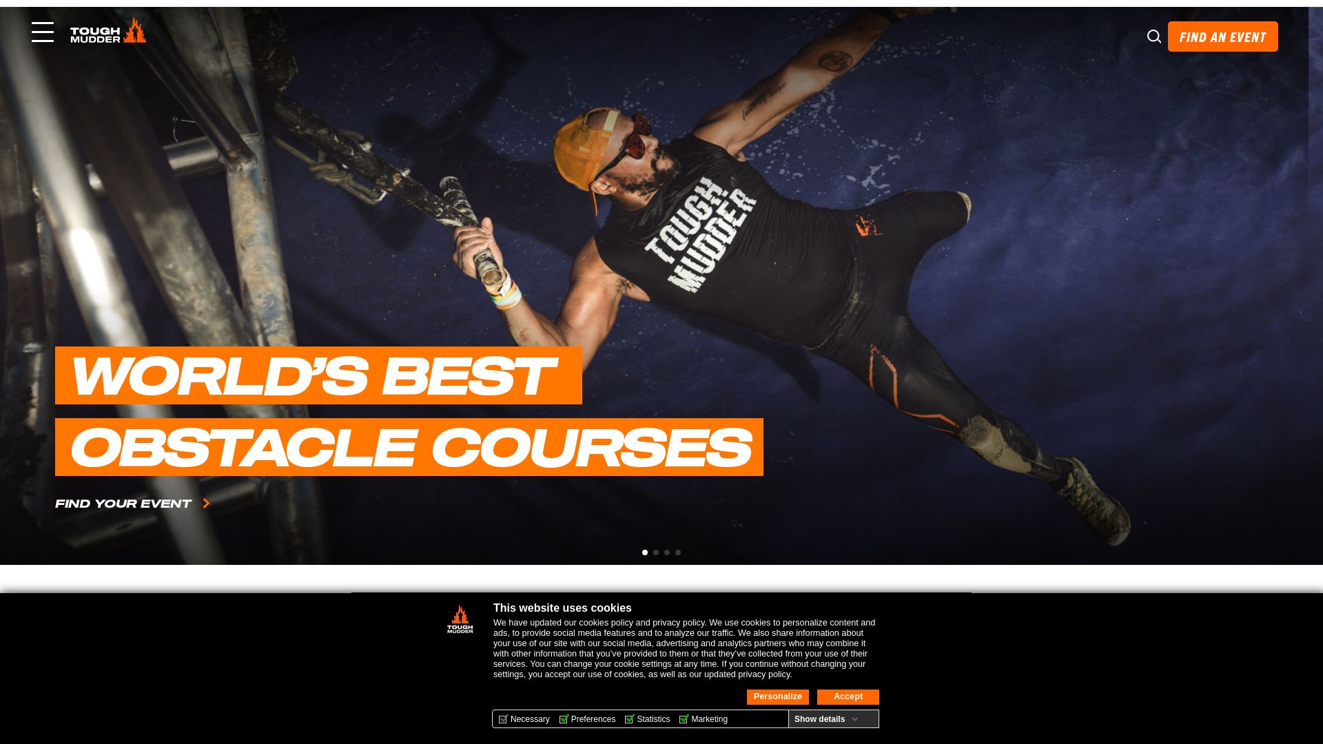 Website status toughmudder.com is   ONLINE