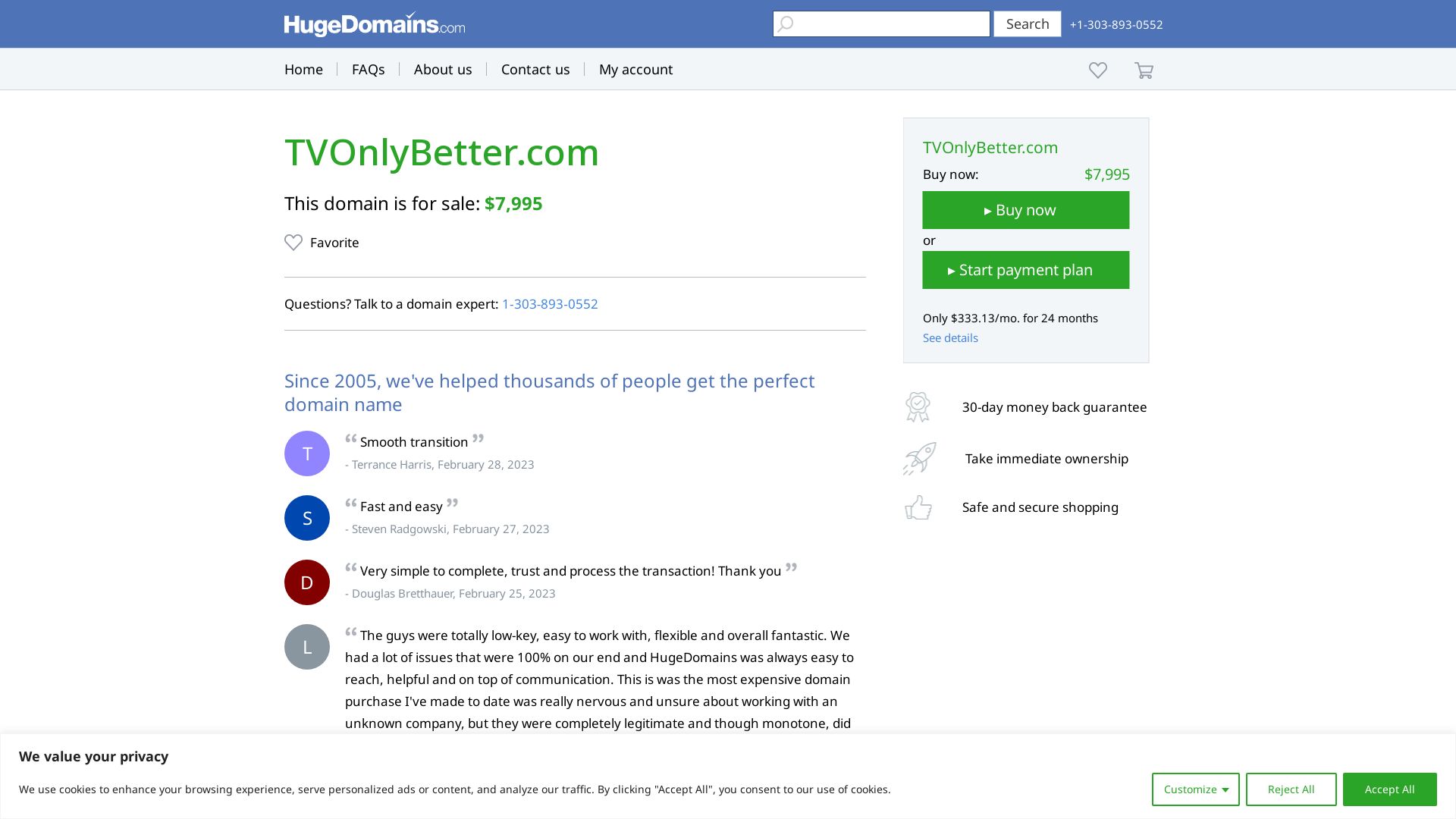 Website status tvonlybetter.com is   ONLINE