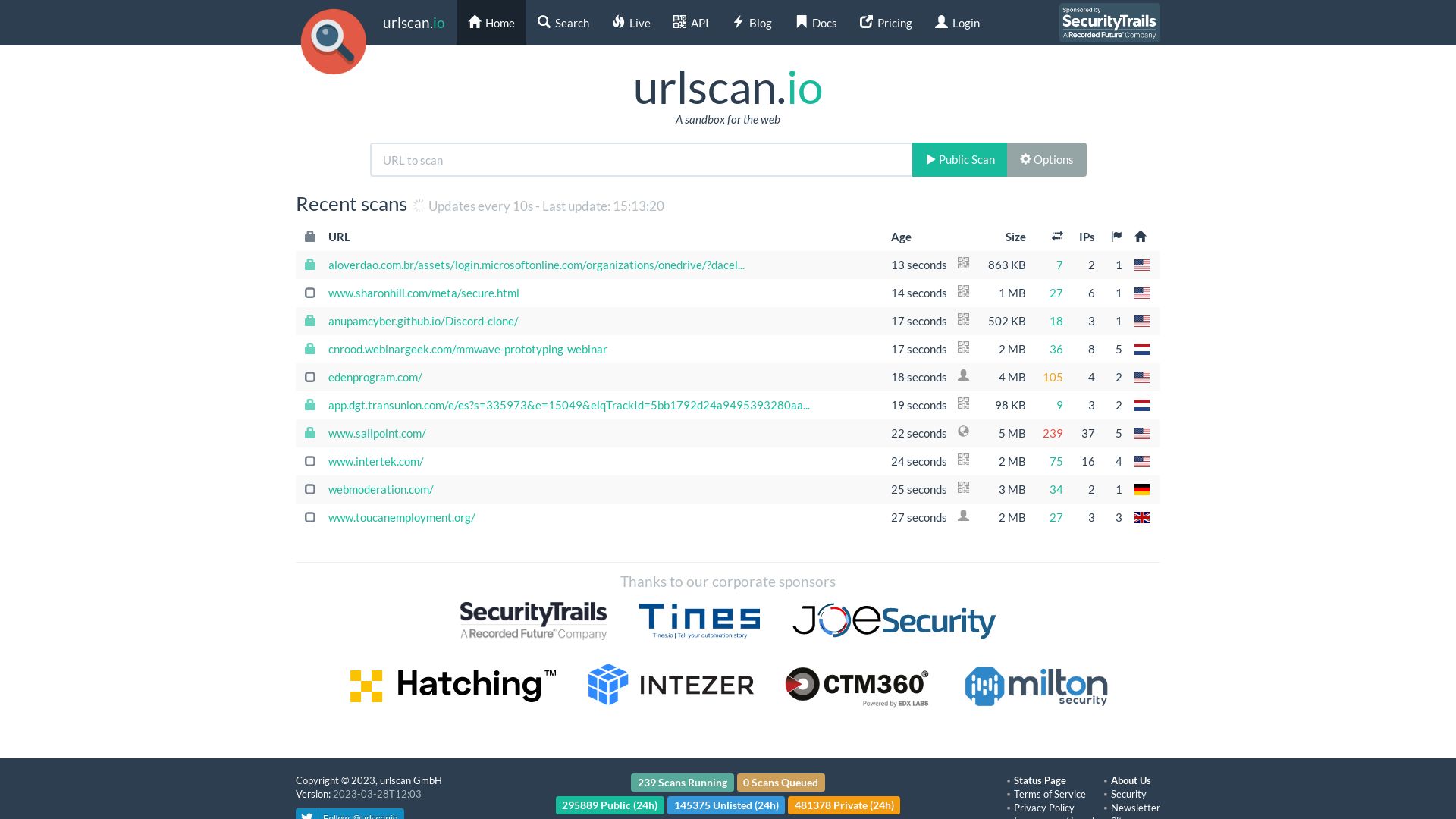 Website status urlscan.io is   ONLINE