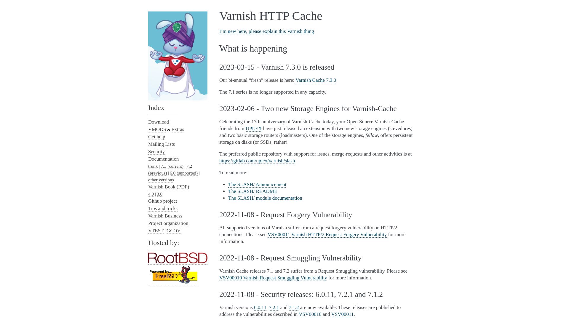 Website status varnish-cache.org is   ONLINE