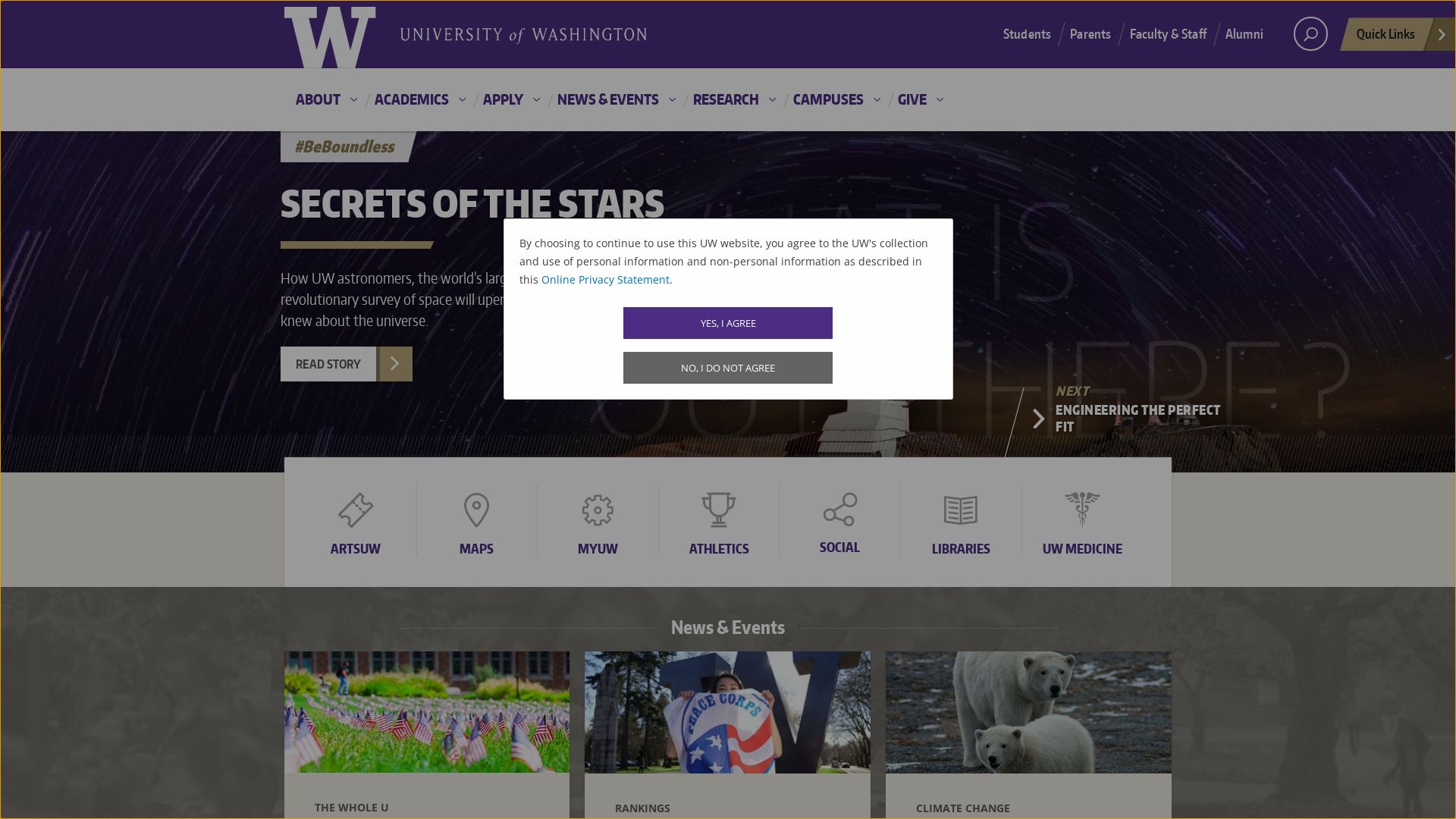 Website status washington.edu is   ONLINE