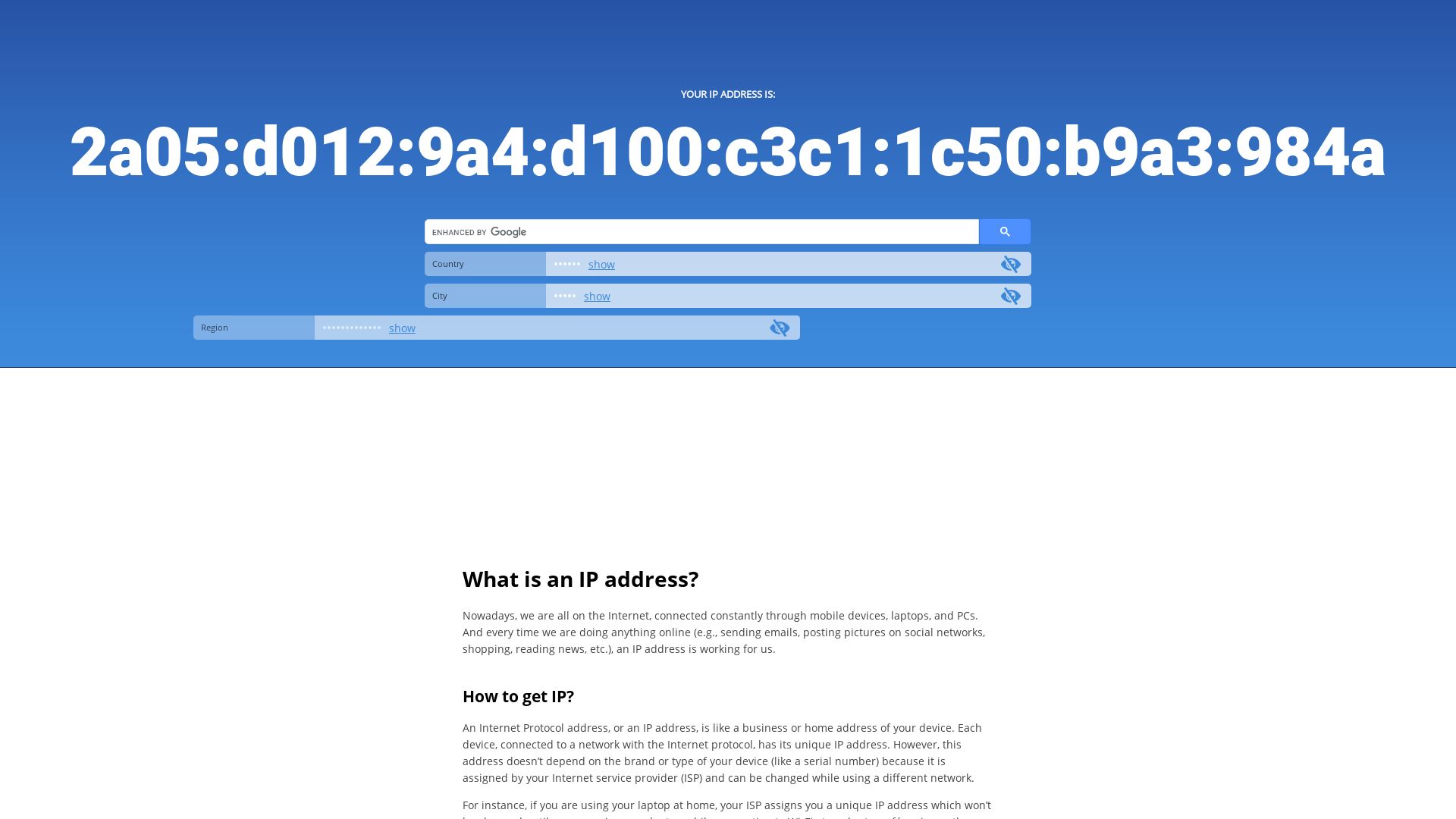 Website status whatismyip.li is   ONLINE