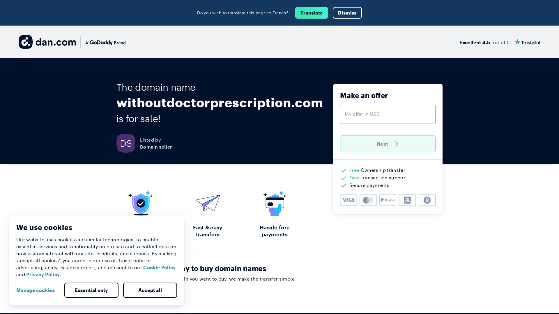 Website status withoutdoctorprescription.com is   ONLINE