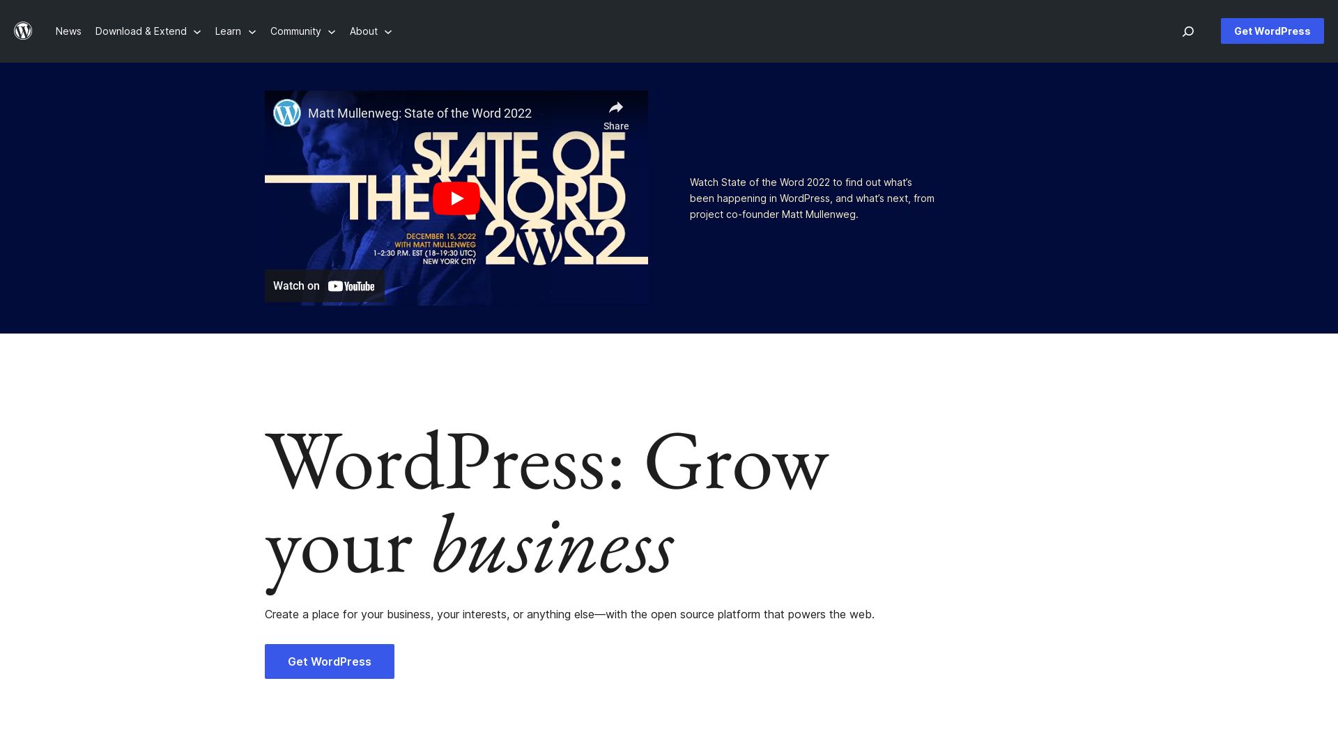 Website status wordpress.org is   ONLINE