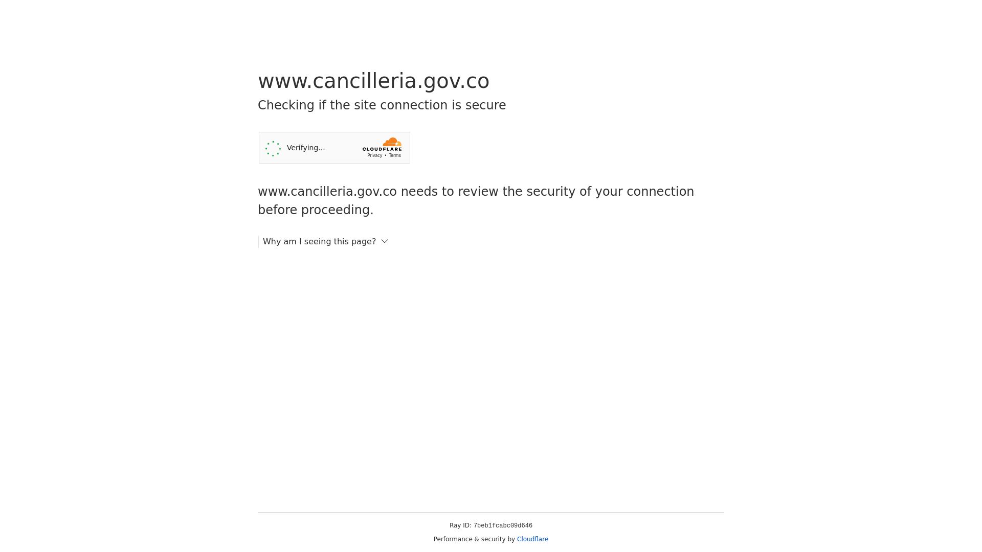 Website status www.cancilleria.gov.co is   ONLINE