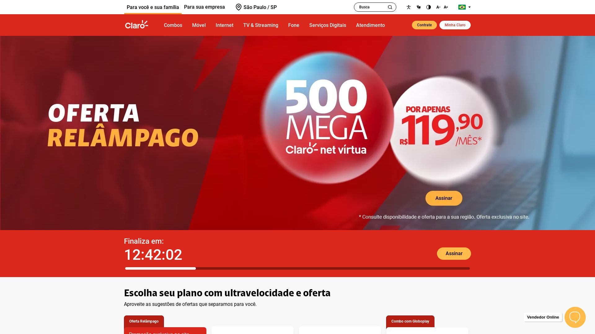 Website status www.claro.com.br is   ONLINE