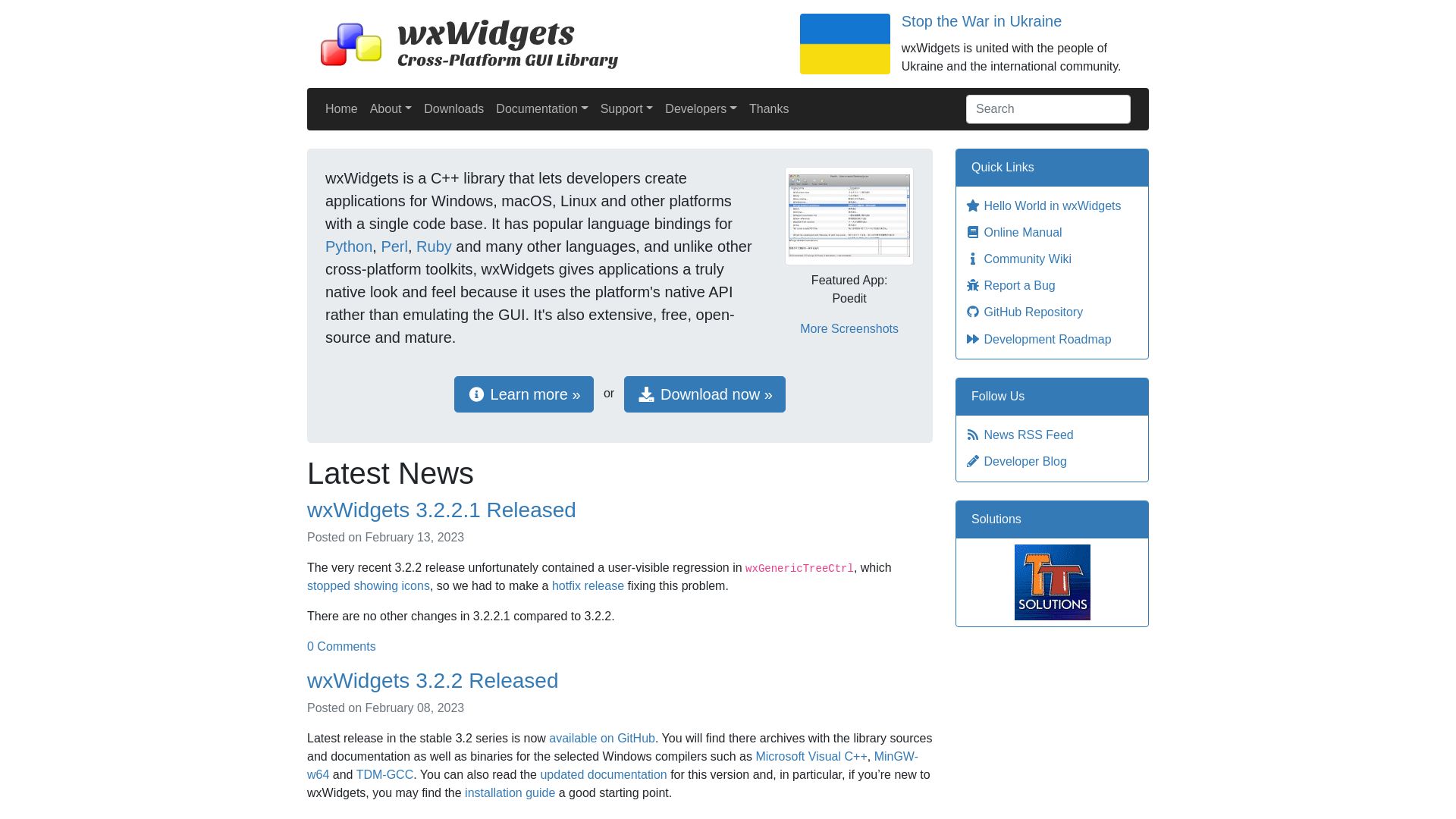 Website status wxwidgets.org is   ONLINE