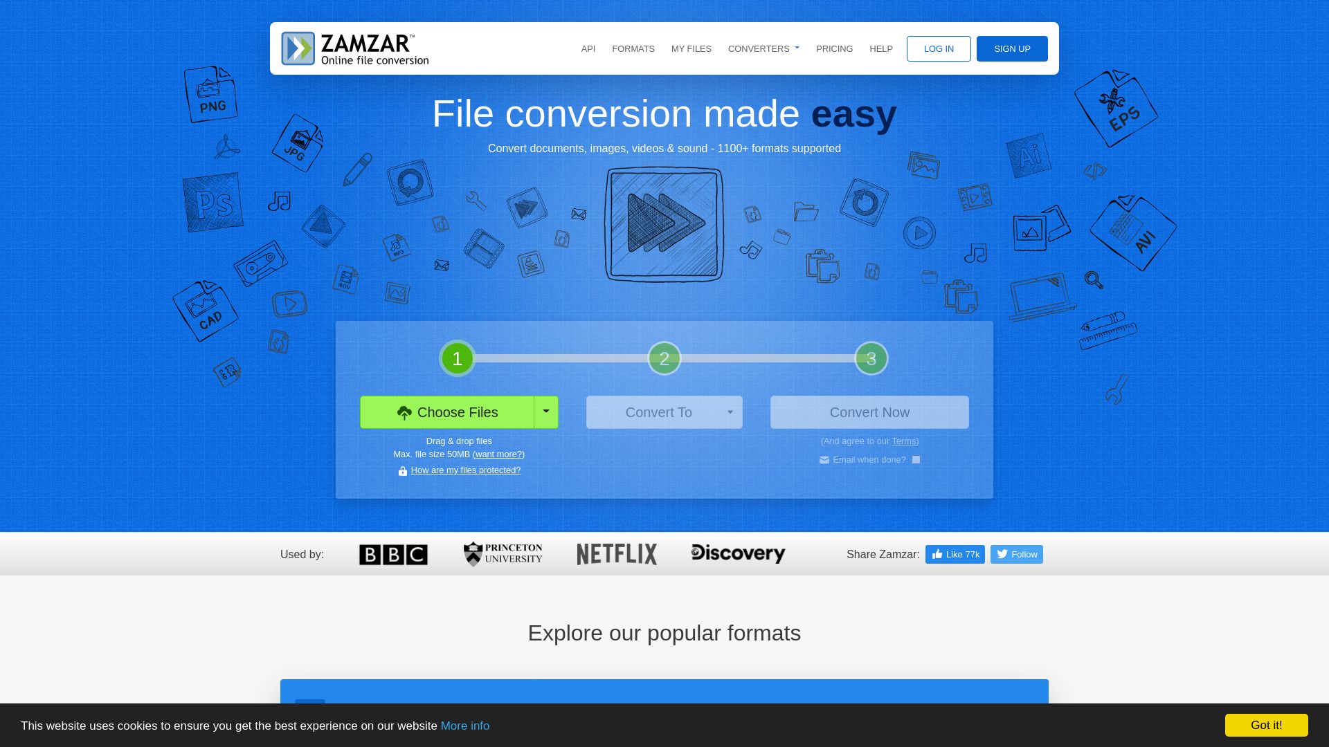 Website status zamzar.com is   ONLINE